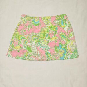Lilly Pulitzer Women's Skort Multi=Color Tropical Print W/Monkeys Size 4